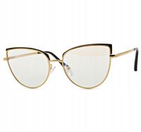 OKULARY ZERÓWKI Z FILTREM BLUE LIGHT DO KOMPUTERA OCHRONNE DAMSKIE KOCIE +