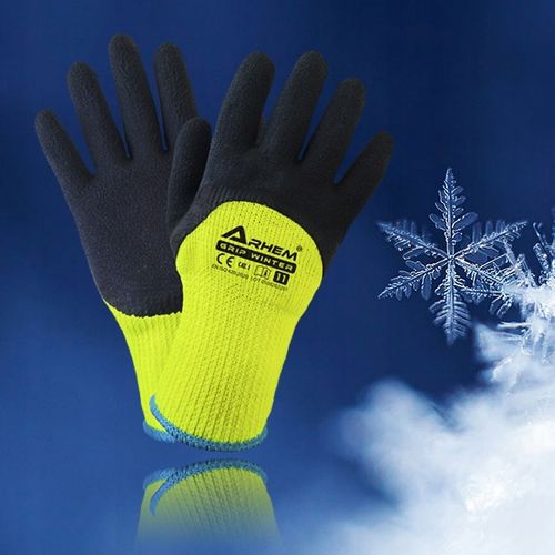 12 PAR Rękawice Robocze Ocieplane Ochronne BHP Grube Zimowe Latex Ciepłe 10 na Arena.pl