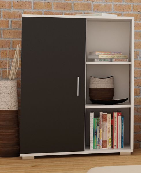 SZAFKA STOJĄCA BIAŁO - CZARNA zdjęcie 1