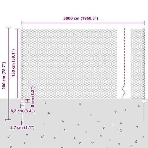 Ogrodzenie z słupkami Zielony 1.5 x 50 m Stal na Arena.pl