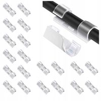 UCHWYTY KLIPSY DO KABLI TRANSPARENTNE SAMOPRZYLEPNE ORGANIZERY KABLI 60 SZT