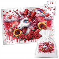 PUZZLE TRADYCYJNE - JEDNOROŻEC UNICORN KOŃ - 96 el
