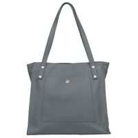 VERA PELLE torebka skórzana shopper z długimi rączkami na ramię V527 ciemna szara