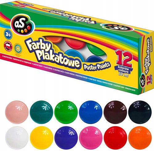ASTRA AS FARBY PLAKATOWE 12 kolorów x 20ml na Arena.pl