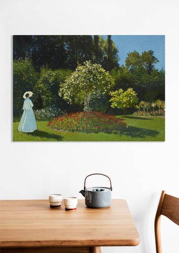Obraz 70x50cm Lady in the Garden, Monet Vintage do Salonu na Arena.pl