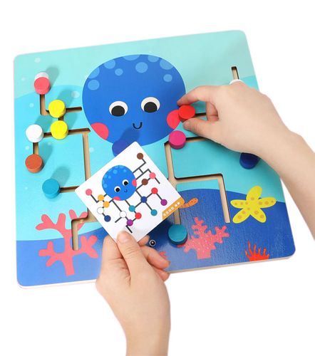 gra logiczna labirynt drewniany ośmiornica pod wodą jhtoy-647 na Arena.pl