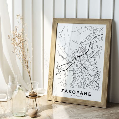 Plakat plan miasta mapa Zakopane 40x50 cm na Arena.pl