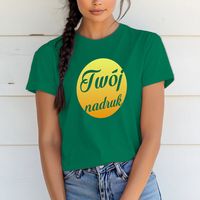 Damska bawełniana koszulka z Twoim nadrukiem - zielona M
