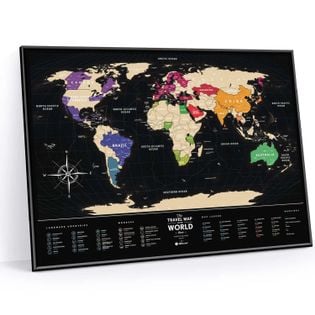 Mapa zdrapka "Travel Map™ Black World" | 1DEA.me