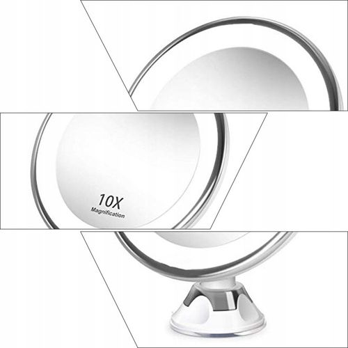 Lusterko kosmetyczne STRADO do makijażu powiększające x10 podświetlane na Arena.pl