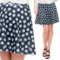 Spódniczka rozkloszowana MARIHUANA BLACK