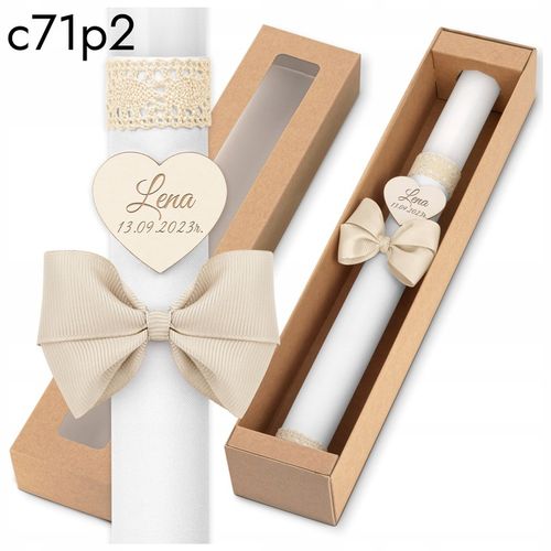 Świeca Komunijna + pudełko - Świeca do Komunii - Imienna Świeca na na Arena.pl