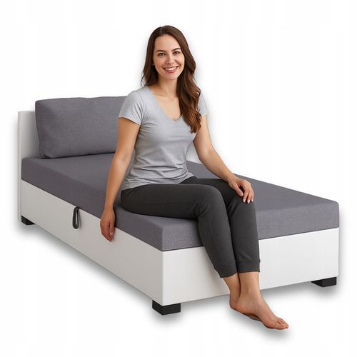 Tapczan Jednoosobowy Łóżko 80x195cm z Pojemnikiem na Pościel + na Arena.pl