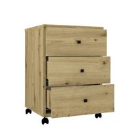 Kontenerek biurowy z szufladami Viking 3S dąb artisan/czarny