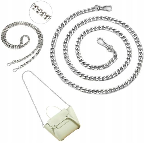 Pasek Do Torebki Torby Łańcuch Długi Srebrny Gruby na Arena.pl