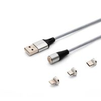 Kabel magnetyczny USB C, Micro i Lightning, 1m