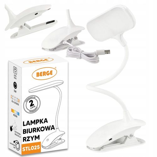 Lampka Na Biurko Biurkowa Na Klips LED 5W Ściemniana z Klipsem Na USB na Arena.pl