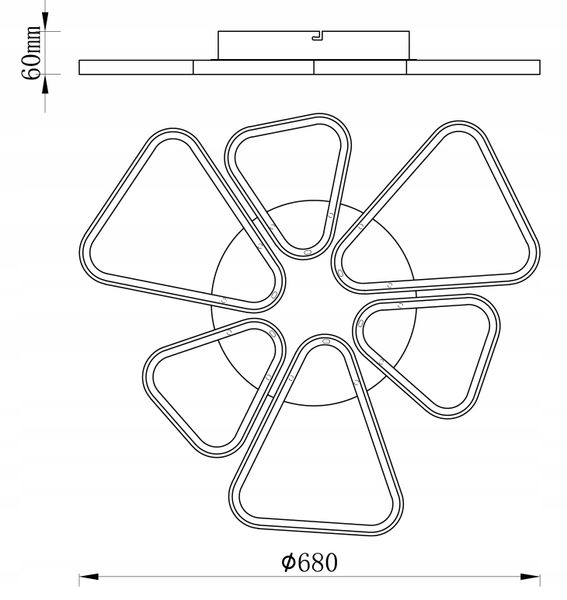 Lampa NICEA VI Wifi sufit PLAFON żyrandol 68cm LED Tuya Wobako zdjęcie 13
