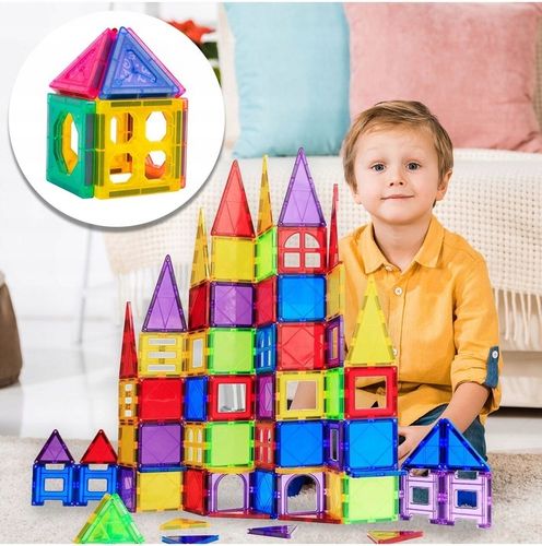 ZESTAW DUŻE KLOCKI MAGNETYCZNE KONSTRUKCYJNE 3D PANELE MAGNETIC TILES 45 EL na Arena.pl