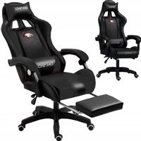 FOTEL BIUROWY GAMINGOWY KRZESŁO OBROTOWE DO BIURKA EKO SKÓRA Z PODNÓŻKIEM