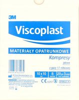 20 szt VISCOPLAST Jałowe kompresy gazowe 10x10 cm