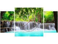 80X40CM ZEGAR OBRAZ ZEGAR KOLOROWA WODA LWODOSPAD BŁĘKITNA RZEKA OBRAZ