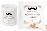 Dla Dziadka Zestaw Poduszka + Skarbonka Prezent Z Nadrukiem Ze Zdjęciem