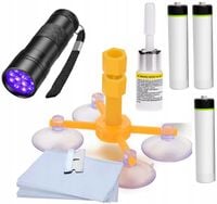 ZESTAW UV DO NAPRAWY SZYB SAMOCHODOWYCH LATARKA UV na ODPRYSKI PĘKNIĘCIA