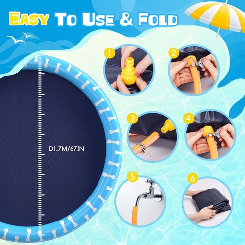 ZRASZACZ MATA WODNA DLA PSA BRODZIK BASEN NIEBIESKI Ø170cm na Arena.pl