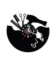 Zegar ścienny z płyty winylowej Barber Shop 62.5