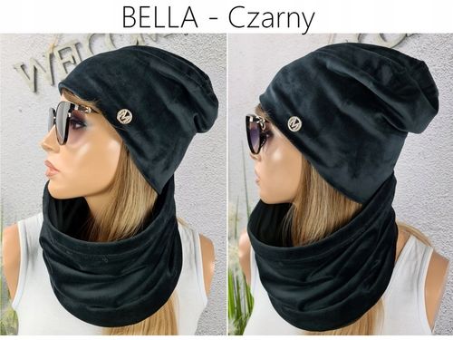 CIEPŁY KOMPLET CZAPKA + KOMIN damski szal - KOLORY na Arena.pl