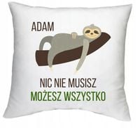 foto PODUSZKA LENIWIEC imię Z NADRUKIEM prezent