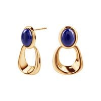 kolczyki srebrne pozłacane z lapisem lazuli 925 ksc54348
