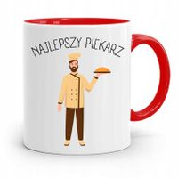 Kubek Czerwony Dla Piekarza Najlepszy Piekarz Z Nadrukiem Ze Zdjęciem