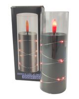 Świeca oplatana LED GRANDE 5505 D55H150 czarna/czerwony