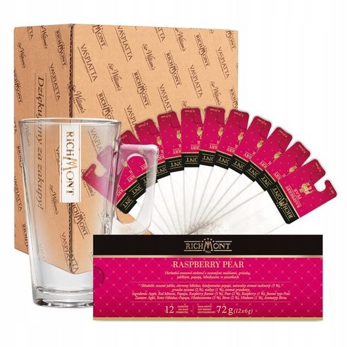 Herbata Richmont Raspberry Pear 12 Saszetek w Zestawie Szklanka Hot na Arena.pl