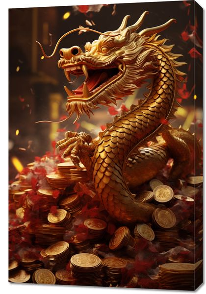 Obraz 60x90cm Smok Bogactwa zdjęcie 1