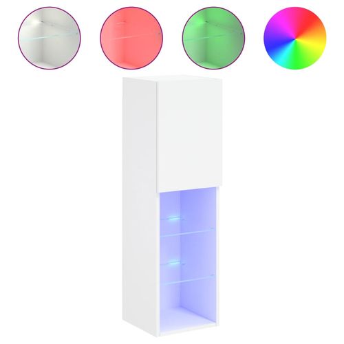 Szafka TV, z LED, biała, 30,5x30x102 cm na Arena.pl