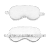 Opaska miękka maska satynowa na oczy do snu luxury z torebką biała wygodna