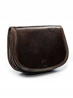 Półokrągła listonoszka w stylu vintage skóra