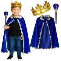 STRÓJ KRÓLA NA JASEŁKA ZESTAW PELERYNA KORONA BERŁO KOSTIUM DZIECIĘCY