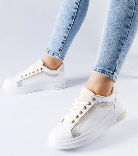 Białe sneakersy na platformie Mayfield 37 na Arena.pl
