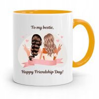 Kubek Żółty Dla Przyjaciela Dzień Przyjaciela Z Nadrukiem Ze Zdjęciem