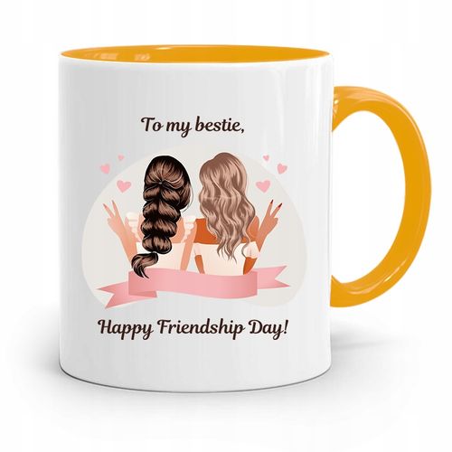 Kubek Żółty Dla Przyjaciela Dzień Przyjaciela Z Nadrukiem Ze Zdjęciem na Arena.pl