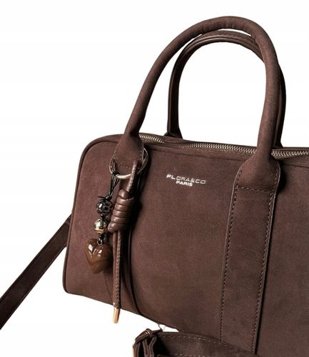 Flora&Co czekoladowa torebka zamszowa listonoszka eco skóra zamsz brąz na Arena.pl