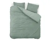 200x200/220 TEDDY ciemny zielony  mikrofibra kpl poscieli