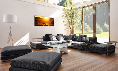 Obraz Na Płótnie - Serce Łabędzie  - 100X40 Cm - Ab100X40-3855 na Arena.pl