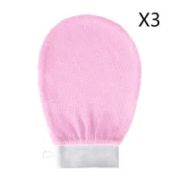 Rękawice peelingujące do kąpieli Home Fashion różowe, 3 szt.