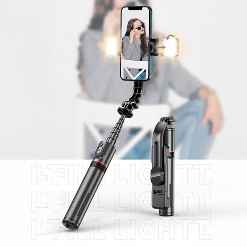 tech-protect l05s bluetooth selfie stick tripod & led light black na Arena.pl