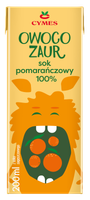 Cymes Owocozaur Sok o smaku pomarańczowym 200 ml x 27 sztuk
